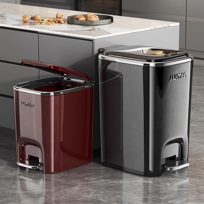 轻奢高档垃圾桶卧室浴室厨房厕所办公室带盖子按压脚踏垃圾收纳筒